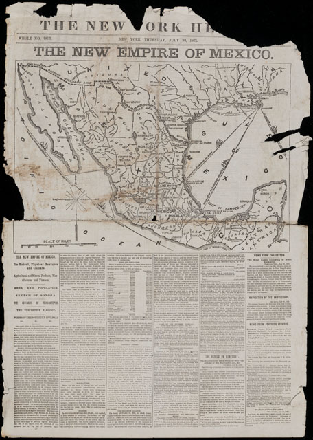 NY Herald Civil War Map Mexico