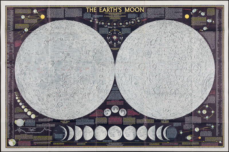 National Geographic Map of the Moon, 1969