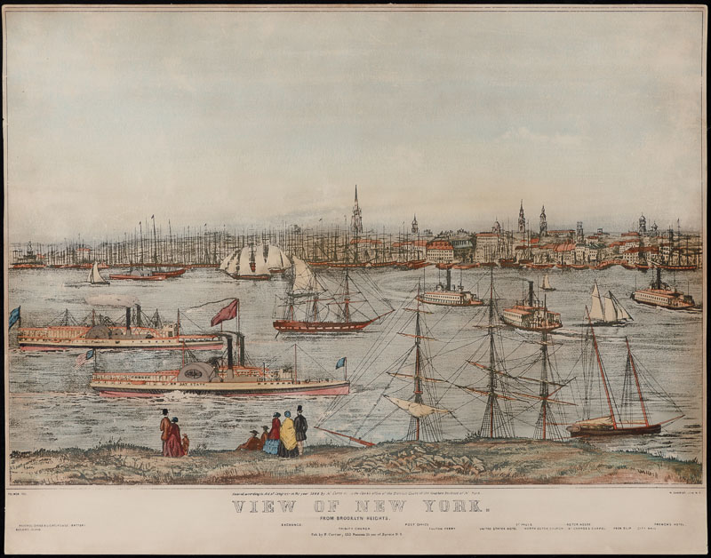 View of New York from Brooklyn Heights, N.Currier, 1849 conserved